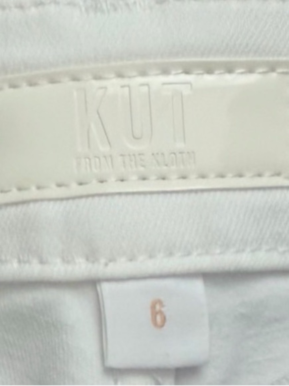 ✨ KUT From The Kloth Meg Fab Ab Wide Leg Crop Jeans White Size 6 - Picture 7 of 8